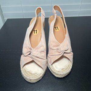 Shoes (Joie Kaili Jute Suede Knot Espadrille Wedge Platform Sandals Blush Pink)